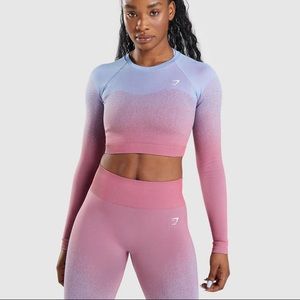 NWOT Gymshark Ombré Adapt Cropped Long Sleeve